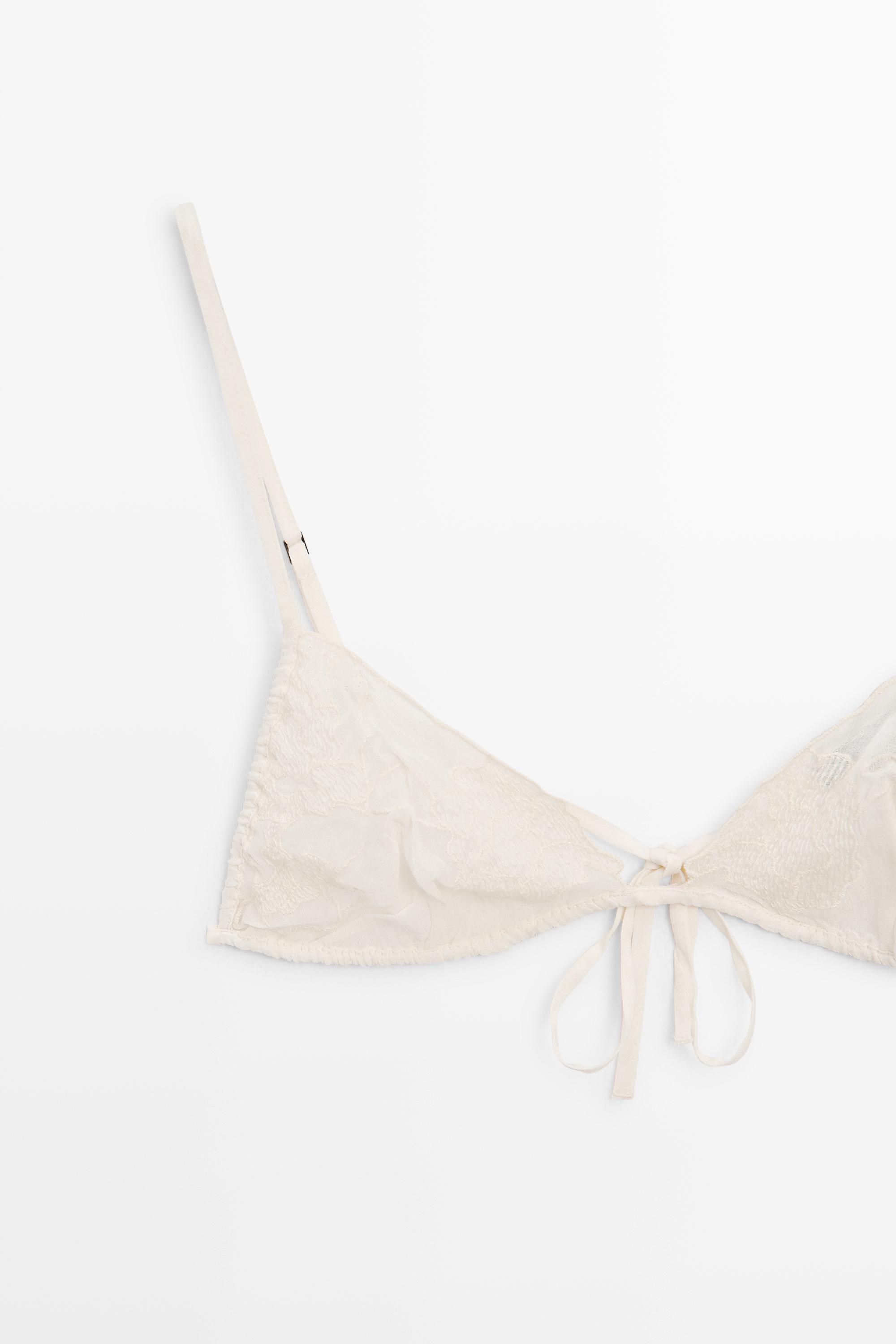 Embroidered bralette with bow detail